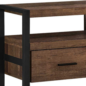 Homeroots 59" Brown And Black Cabinet Enclosed Storage Tv Stand Brown,Black Manufactured Wood 332966