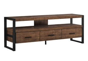HomeRoots 59" Enclosed Storage TV Stand - Sleek Multi-Functional Design for Living Room, Office & More Brown,Black 332966