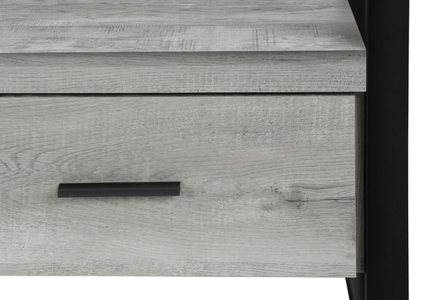 HomeRoots 59" Enclosed Storage TV Stand - Sleek Multi-Functional Design for Living Room, Office & More Grey,Black 332967