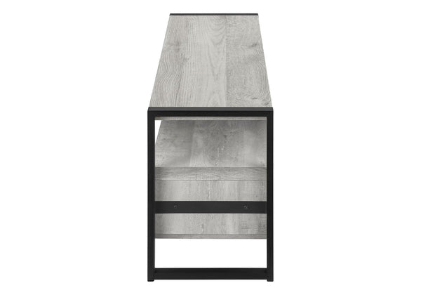 HomeRoots 59" Enclosed Storage TV Stand - Sleek Multi-Functional Design for Living Room, Office & More Grey,Black 332967