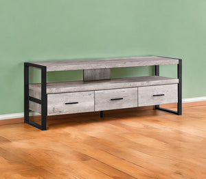 Homeroots 59" Brown And Black Cabinet Enclosed Storage Tv Stand Taupe,Black Manufactured Wood 332968