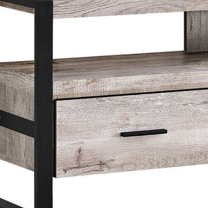 Homeroots 59" Brown And Black Cabinet Enclosed Storage Tv Stand Taupe,Black Manufactured Wood 332968