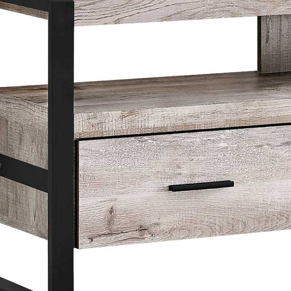 Homeroots 59" Brown And Black Cabinet Enclosed Storage Tv Stand Taupe,Black Manufactured Wood 332968