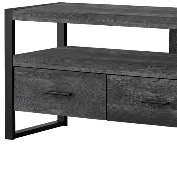 HomeRoots 59" Enclosed Storage TV Stand - Sleek Multi-Functional Design for Living Room, Office & More Black 332969