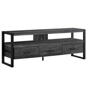 Homeroots 59" Black Cabinet Enclosed Storage Tv Stand Black Manufactured Wood 332969