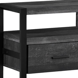 Homeroots 59" Black Cabinet Enclosed Storage Tv Stand Black Manufactured Wood 332969