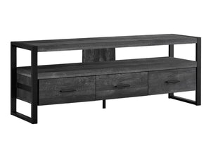HomeRoots 59" Enclosed Storage TV Stand - Sleek Multi-Functional Design for Living Room, Office & More Black 332969