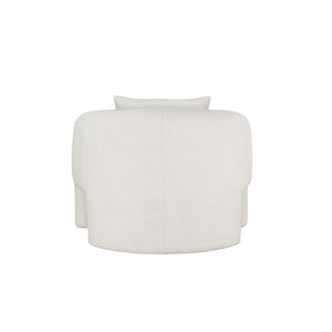 English Elm Sylvia Tweed Lounge Chair with Kiln-Dried Pine Frame, High-Density Foam Comfort and Accent Pillow (Commercial Grade) Ivory B365P398066