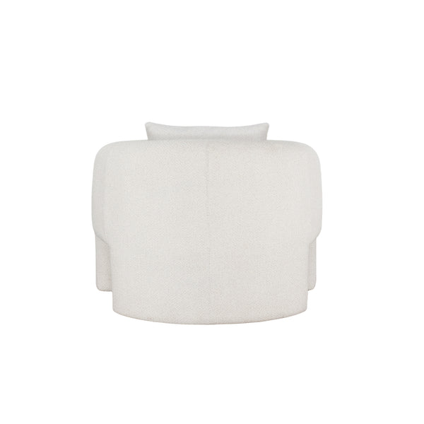 English Elm Sylvia Tweed Lounge Chair with Kiln-Dried Pine Frame, High-Density Foam Comfort and Accent Pillow (Commercial Grade) Ivory B365P398066