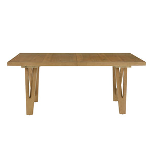 Alta 90 Inch Rectangular Dining Table Geometric Base Seats Eight Rustic Modern Style
