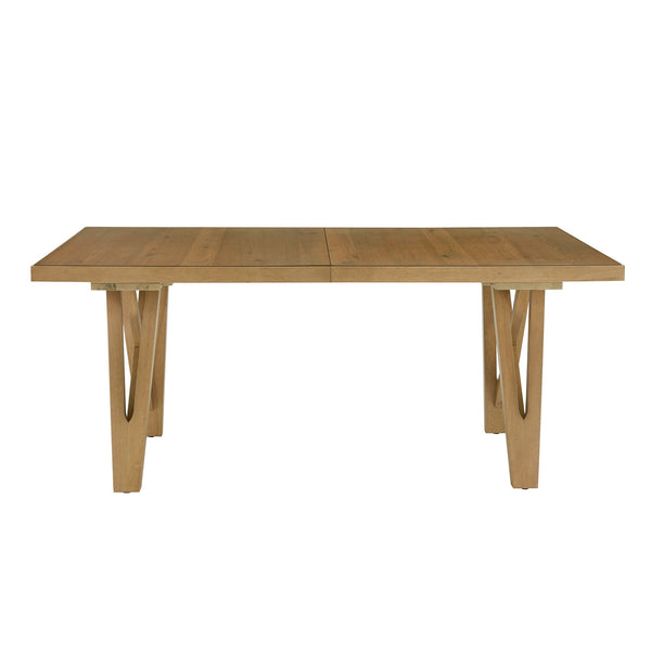 Alta 90 Inch Rectangular Dining Table Geometric Base Seats Eight Rustic Modern Style