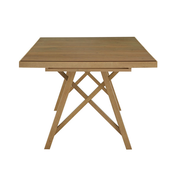 Alta 90 Inch Rectangular Dining Table Geometric Base Seats Eight Rustic Modern Style