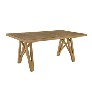 Alta 90 Inch Rectangular Dining Table Geometric Base Seats Eight Rustic Modern Style