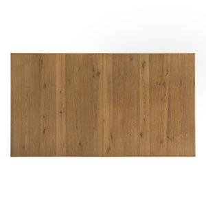 Alta 90 Inch Rectangular Dining Table Geometric Base Seats Eight Rustic Modern Style