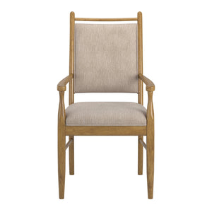 Alta Beige Fabric Upholstered Dining Chair Set with Rubberwood Frame