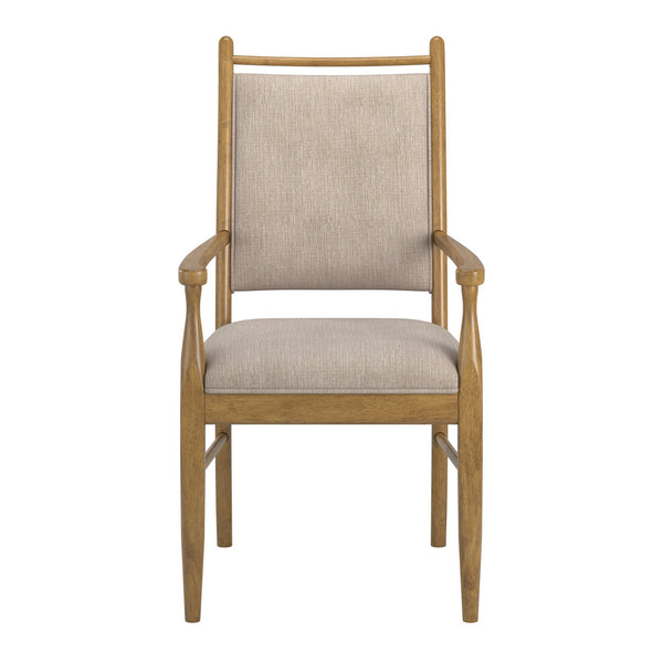 Alta Beige Fabric Upholstered Dining Chair Set with Rubberwood Frame