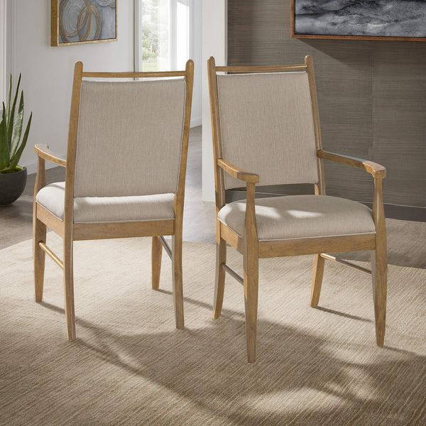 Alta Beige Fabric Upholstered Dining Chair Set with Rubberwood Frame