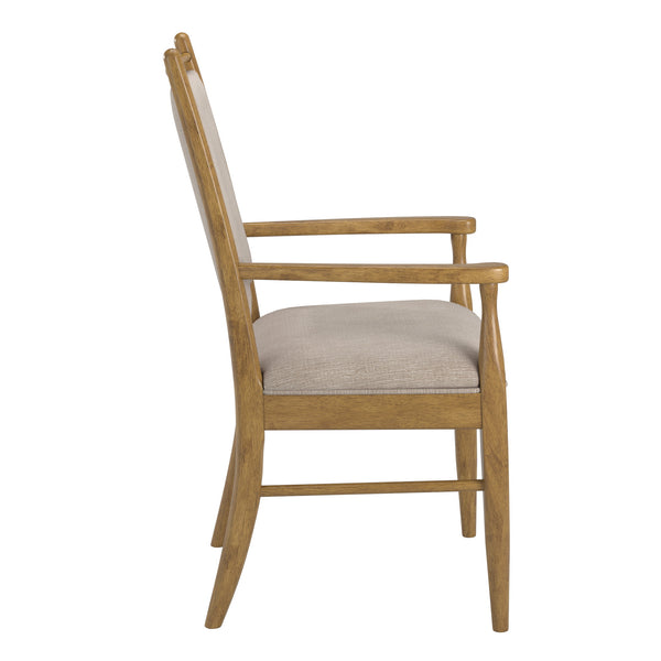 Alta Beige Fabric Upholstered Dining Chair Set with Rubberwood Frame
