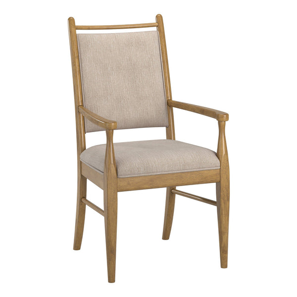 Alta Beige Fabric Upholstered Dining Chair Set with Rubberwood Frame
