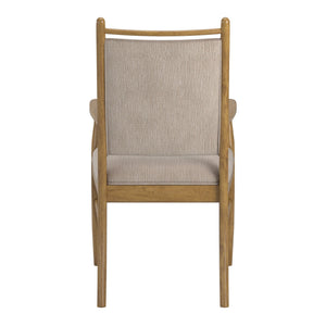 Alta Beige Fabric Upholstered Dining Chair Set with Rubberwood Frame