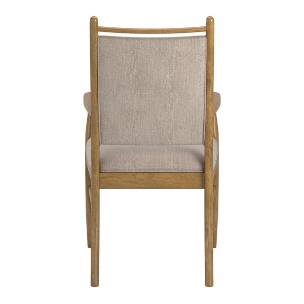 Alta Beige Fabric Upholstered Dining Chair Set with Rubberwood Frame