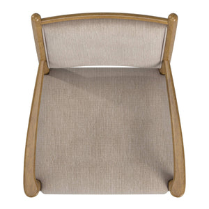 Alta Beige Fabric Upholstered Dining Chair Set with Rubberwood Frame