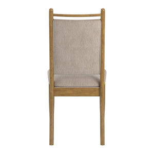 Alta Upholstered Beige Fabric Dining Chair Set with Rubberwood Legs
