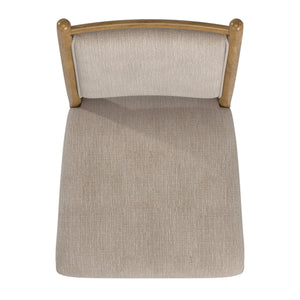 Alta Upholstered Beige Fabric Dining Chair Set with Rubberwood Legs