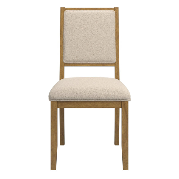 Alta Boucle Upholstered Dining Chair Set with Solid Wood Legs Mid-century Modern Style