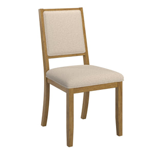 Alta Boucle Upholstered Dining Chair Set with Solid Wood Legs Mid-century Modern Style