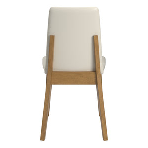 Alta Faux Leather Dining Chair Set of Two with Curved Back and Rubberwood Legs for Dining Rooms