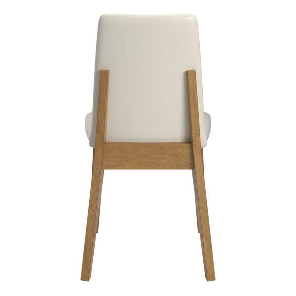 Alta Faux Leather Dining Chair Set of Two with Curved Back and Rubberwood Legs for Dining Rooms