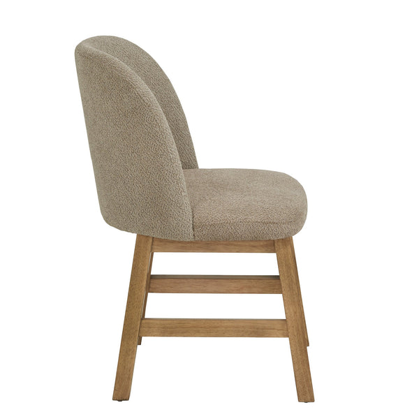 Alta Rubberwood Dining Chair with Taupe Fabric and Oak Finish Set of 2