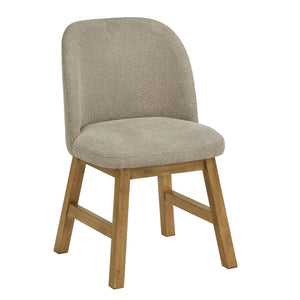 Alta Rubberwood Dining Chair with Taupe Fabric and Oak Finish Set of 2
