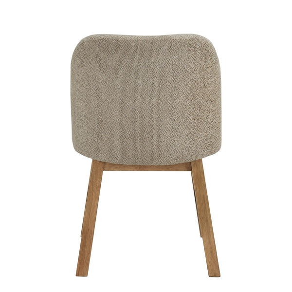 Alta Rubberwood Dining Chair with Taupe Fabric and Oak Finish Set of 2