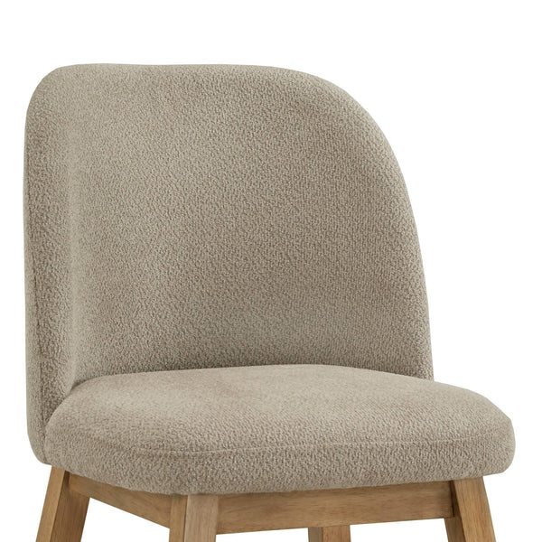 Alta Rubberwood Dining Chair with Taupe Fabric and Oak Finish Set of 2
