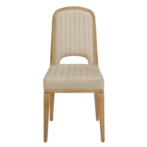 Homelegance Alta Cream Fabric Dining Chair Set of Two with Oak Veneer Tapered Wood Legs 332AKC4-WF