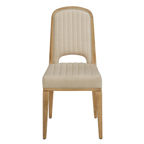 Homelegance Alta Cream Fabric Dining Chair Set of Two with Oak Veneer Tapered Wood Legs 332AKC4-WF