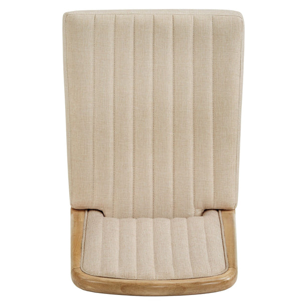 Alta Cream Fabric Dining Chair Set of Two with Oak Veneer Tapered Wood Legs