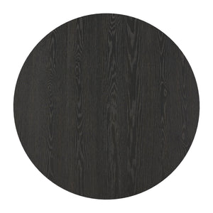Alta 48 Inch Round Pedestal Dining Table Seats Four with Geometric Rubberwood Base