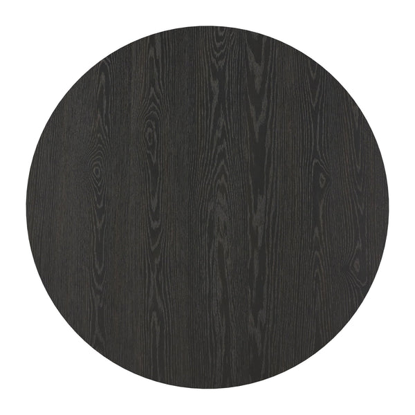 Alta 48 Inch Round Pedestal Dining Table Seats Four with Geometric Rubberwood Base