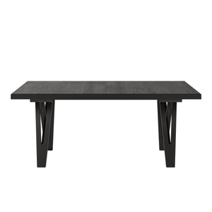 Alta 90 Inch Rectangular Dining Table Geometric Base Seats Eight Rustic Modern Style