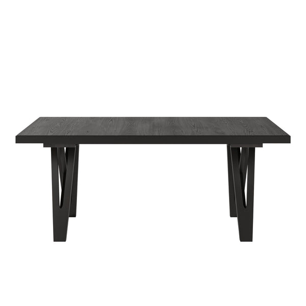 Alta 90 Inch Rectangular Dining Table Geometric Base Seats Eight Rustic Modern Style