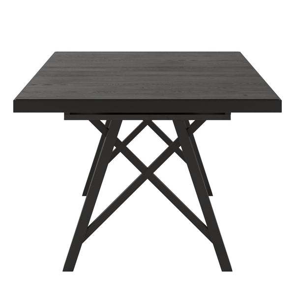 Alta 90 Inch Rectangular Dining Table Geometric Base Seats Eight Rustic Modern Style