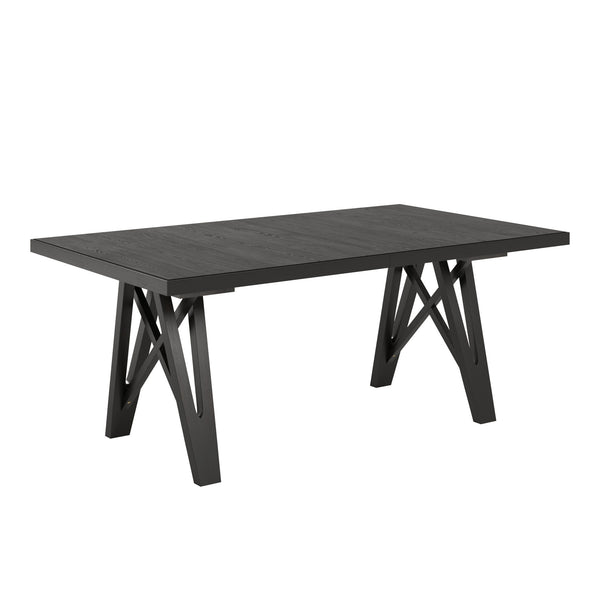 Alta 90 Inch Rectangular Dining Table Geometric Base Seats Eight Rustic Modern Style