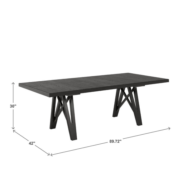 Alta 90 Inch Rectangular Dining Table Geometric Base Seats Eight Rustic Modern Style