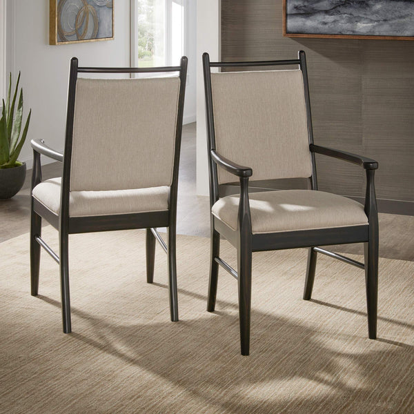 Alta Beige Upholstered Dining Chair Set Rubberwood Frame Modern Comfort