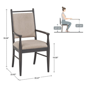 Alta Beige Upholstered Dining Chair Set Rubberwood Frame Modern Comfort