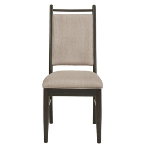 Homelegance Alta Upholstered Dining Chair Set Rubberwood Frame Beige Fabric Pair 332BKC-BF