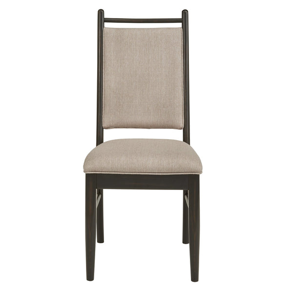Homelegance Alta Upholstered Dining Chair Set Rubberwood Frame Beige Fabric Pair 332BKC-BF